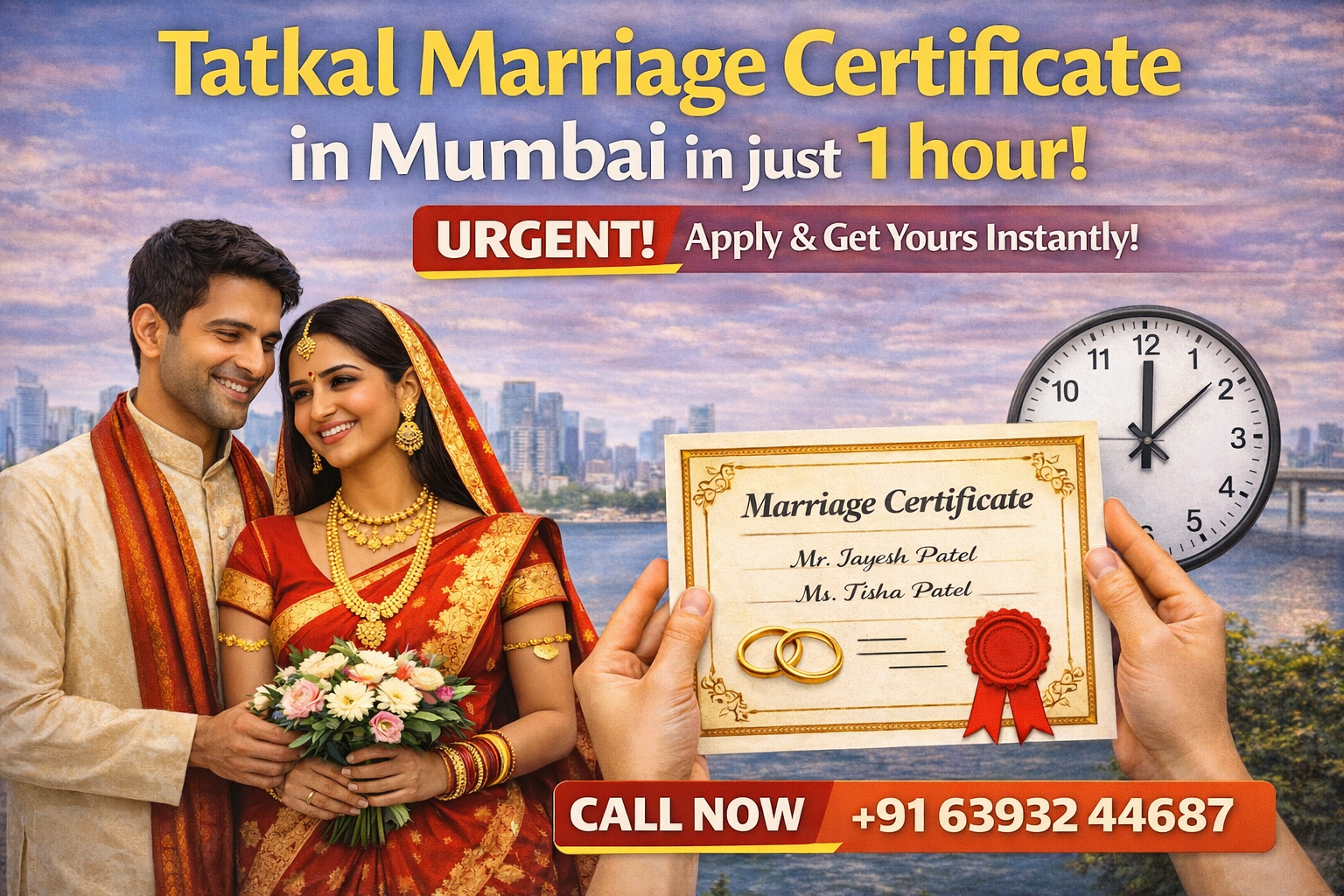 Tatkal marriage certificate in Mumbai in just 1 hour​
