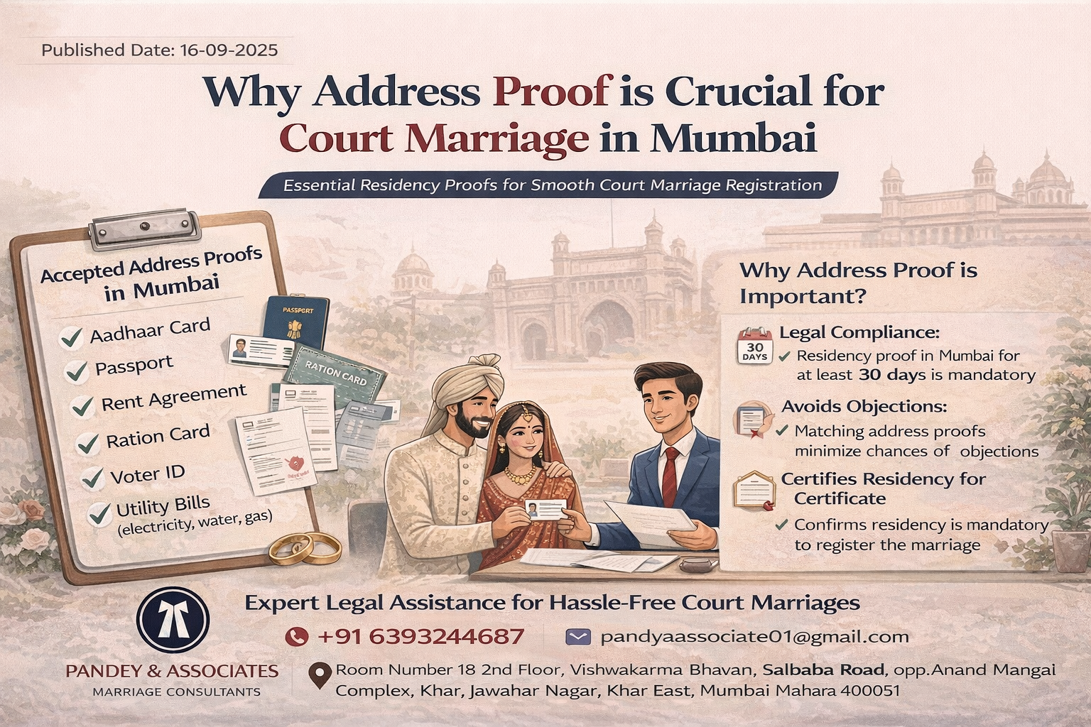 Why Address Proof is Crucial for Court Marriage in Mumbai Pandey & Associates